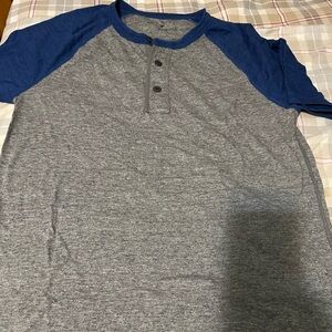 American Eagle Blue and Gray Henley